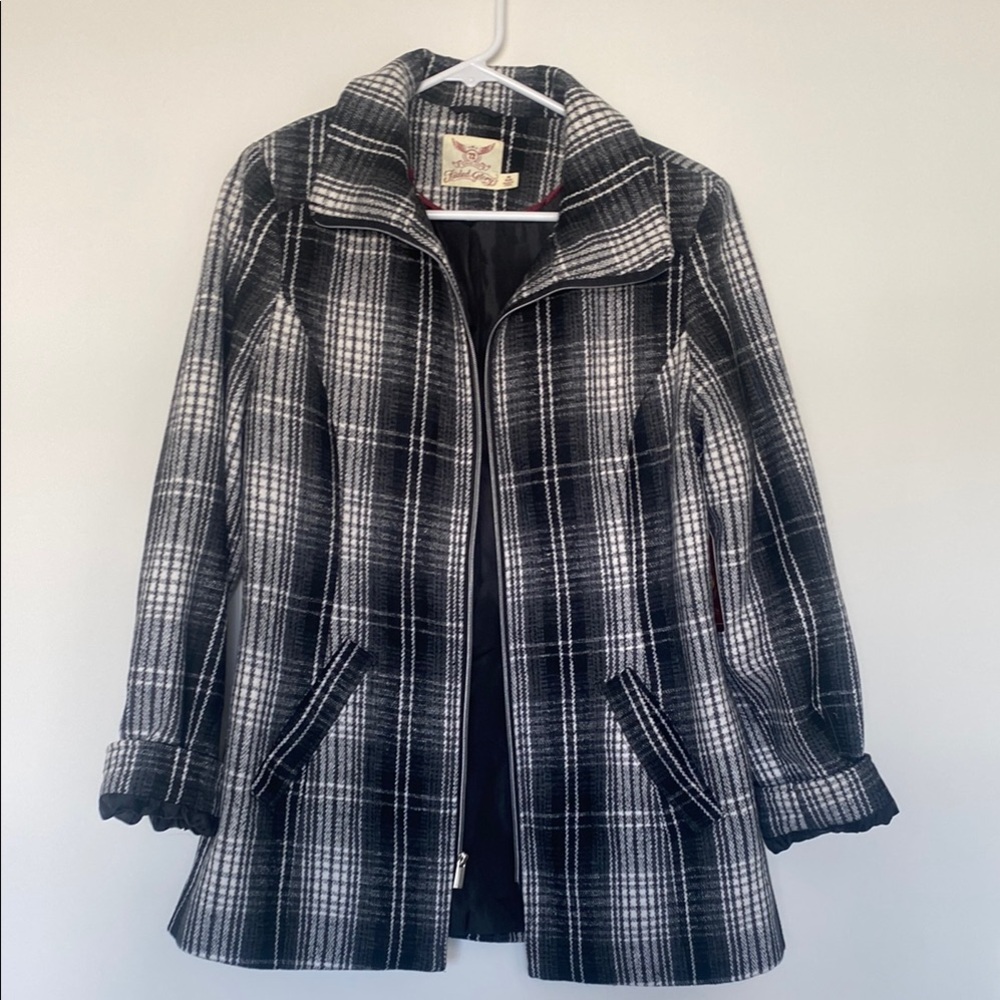 Faded Glory Black and White Plaid Jacket